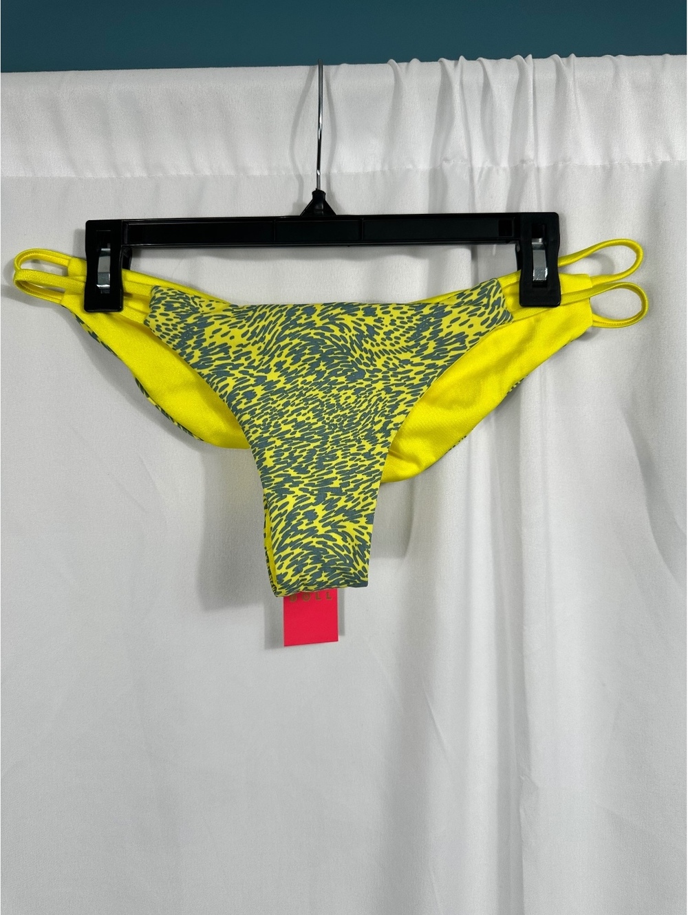 Doll Balize Reversible Neon Yellow & Abstract Animal Print Bikini Bottoms Size L